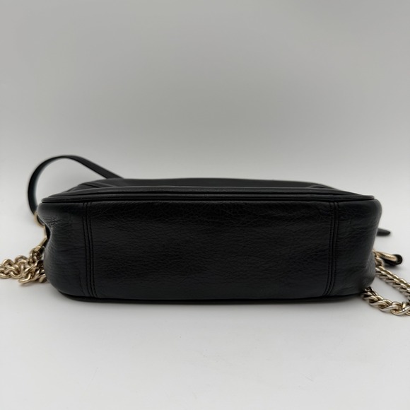 Coach Isla Leather Crossbody Purse Gold Chain Strap 31411 Black Bag - Picture 5 of 14